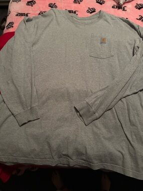 Carhartt Light Gray Long-Sleeve Pocket Tee